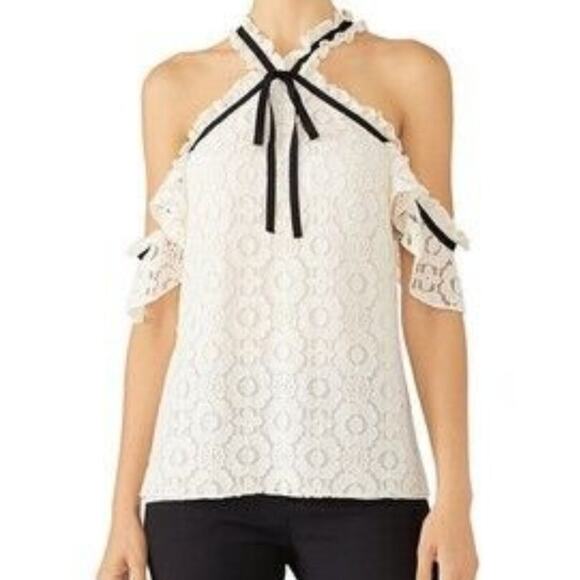 Shoshana Watts Ivory Lace Parisian Style Lace Blouse Size Medium - Picture 1 of 3